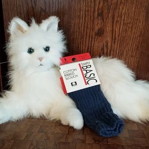 NWT Simply Basic cotton ribbed slouch navy